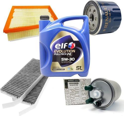 Fultech 5W-30 Fe 5Lt +Renault Latitude 1.5 Dci Filtre Bakım Seti 110 Bg Model 2011-2019 4+1