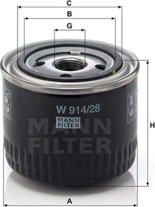 ( W914/28) Yağ Filtresi Ducato-Boxer-Jumper-Daıly 06> 2.3 Uyumlu