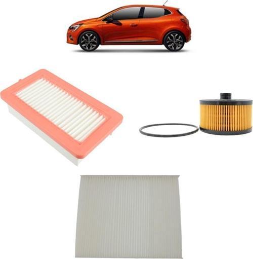 Renault Clio 5 3Lü Filtre Bakım Seti 1.0 1.3 Tce 2019 Sonrası