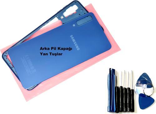 Samsung Galaxy A7 A750 (2018) KASA Arka Pil Batarya Kapağı (TAMİR SETİ) MAVİ