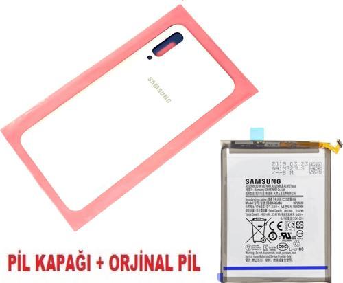 Samsung Galaxy A50 A505 Arka Pil Batarya Kapağı + PİL BEYAZ