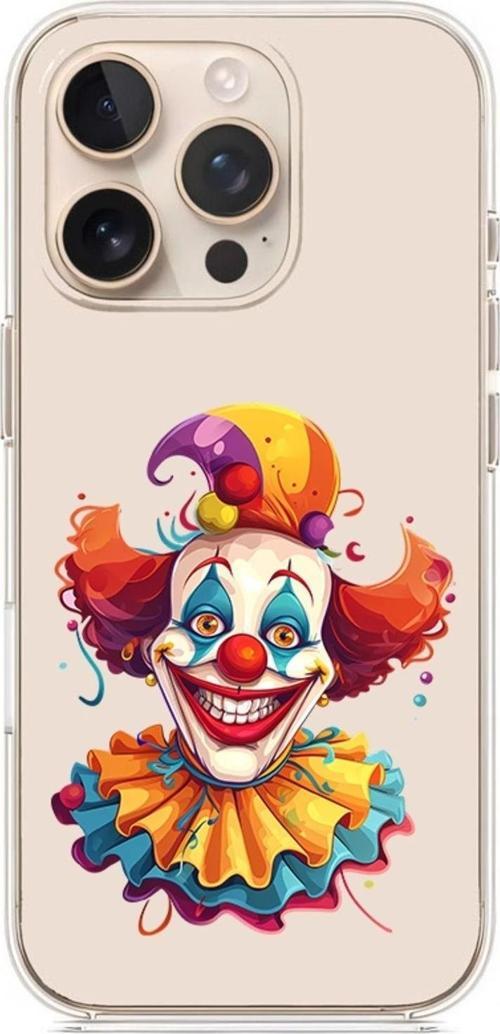 Zeynoiletişim Apple İphone 16 Pro Max Uyumlu Komik Palyaço  Desenli Silikon Kılıf
