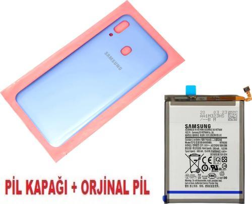 Samsung Galaxy A30 A 305 Arka Pil Batarya Kapağı + PİL MAVİ