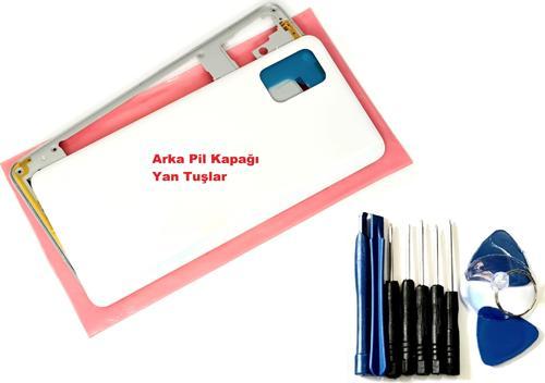 Samsung Galaxy A51 (A515) FULL ORJ KASA Arka Pil Batarya Kapağı (TAMİR SETİ) BEYAZ