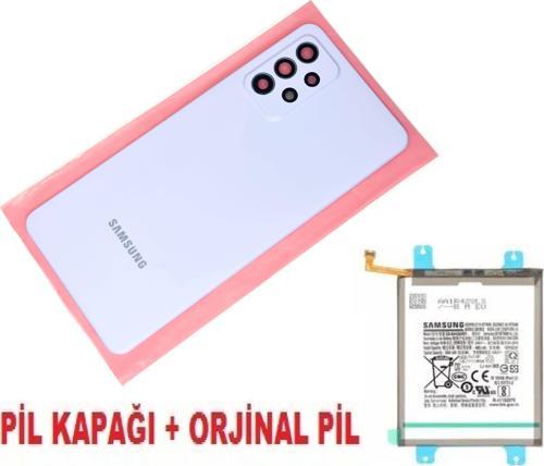 Samsung Galaxy A72 A725 Arka Pil Batarya Kapağı + PİL (Kamera Lensli) MAVİ