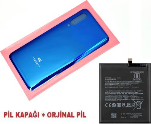 Xiaomi Mi 9 Arka Kapak Batarya Pil Kapağı + PİL (CAM) MAVİ