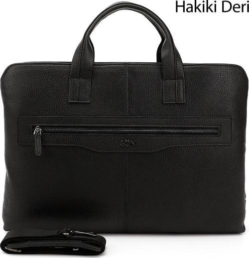 Unisex Siyah Hakiki Deri Notebook Ve Evrak Çantası