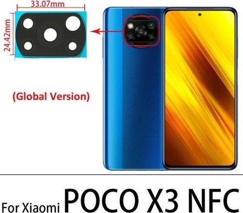 Xiaomi POCOPHONE X3 NFC Arka Kamera Camı Lens Yapışkanlı