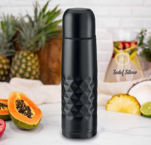 Aç Kapat Düğmeli Kapağı Bardaklı Paslanmaz Çelik 500 Ml Çay Kahve Termos Bardak 511 -B