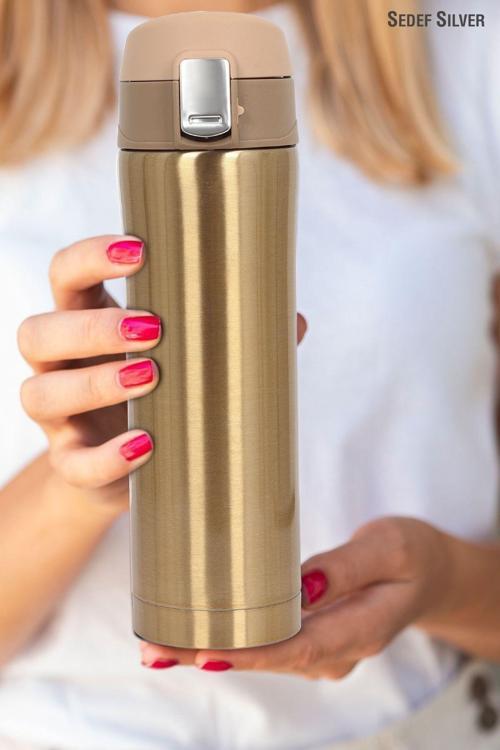 Çelik Termos Bardak 400 Ml Kilitli Thermos Mug Kupa Araç Termos Coffee Cup Sdf887 Tea Cups
