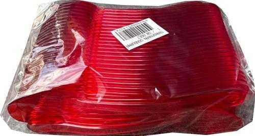 Plastik Şeffaf Kırmızı Sup Kaşık - Tatlı Dondurma Kaşığı - 12.5 Cm. - 50 Adetlik Paket