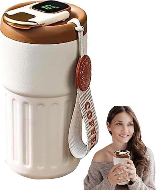 Dereceli Dijital Termos - 400 Ml Paslanmaz Çelik Çift Duvar Vakum Yalıtımlı Matara, Termos Bardak