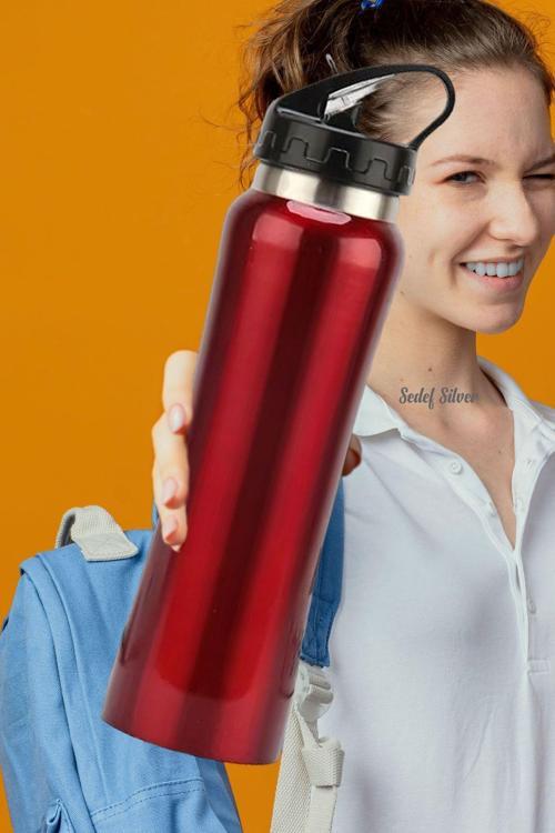 Emzikli 500 Ml Çift Katman Çelik Matara Pipetli Termos