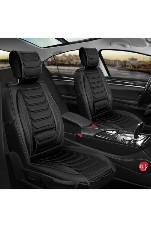 Seat Leon X-Perience Uyumlu Lüx Deri Oto Koltuk Kılıfı Ön Arka Takım Set Antalya TAM SİYAH