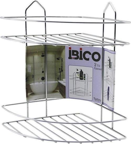 2 KATLI - ÜÇGEN   KROM   METAL  BANYO KÖŞELİK - DUŞKABİN RAF (5060)