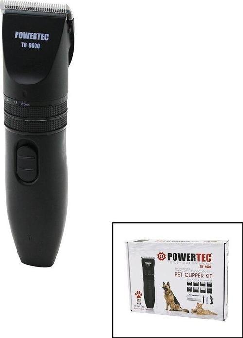 POWERTEC TR-9000  KEDİ - KÖPEK  BAKIM SETİ USB ŞARJLI TRAŞ MAKİNESİ METAL TARAK - MAKAS 0.8-1.1-1.4-1.7-2.0MM AYARLI (5060)