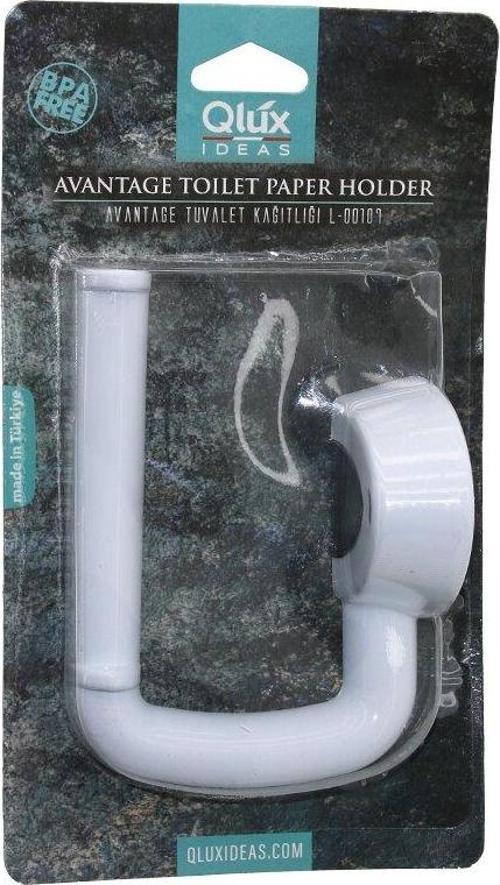 QLUX L-00107 AVANTAGE TUVALET KAĞITLIK  BEYAZ PLASTİK   YAPIŞKANLI - VİDALI MONTAJ (5060)