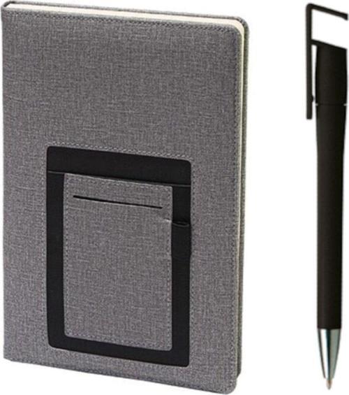 Kanguru Cepli Termo Deri Tarihsiz Ajanda Defter 13 X 21 Telefon Tutuculu Kalem Seti