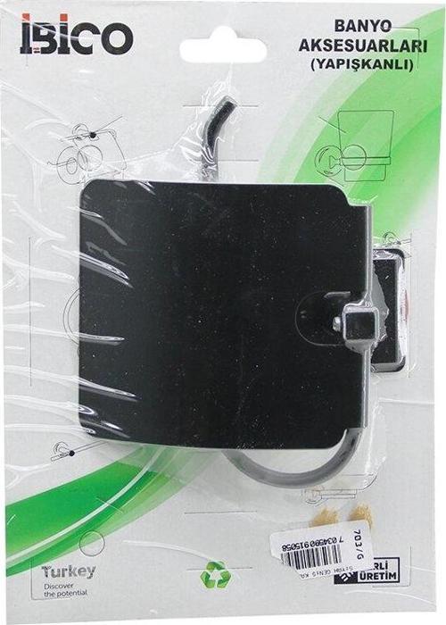 SİYAH   METAL   GENİŞ KAPAK   WC KAĞITLIK   YAPIŞKANLI MONTAJ BNY-703G (5060)