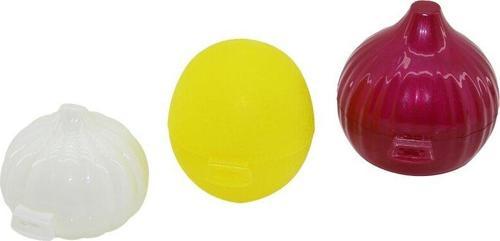 3LÜ  SAKLAMA KUTUSU  LİMON - SOĞAN - SARIMSAK  RENKLİ PLASTİK FİLELİ AMBALAJ (5060)