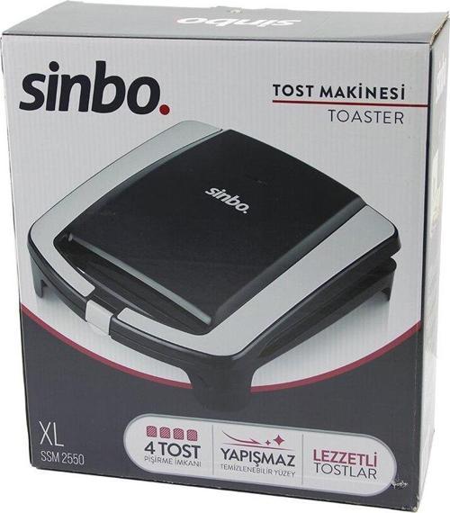 XL  ELEKTRİKLİ TOST MAKİNESİ   4 TOST   YAPIŞMAZ YÜZEY   1500W  SSM-2550 (5060)