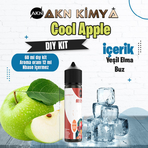 Cool Apple Dıy Kit Yeşil Elma Buz Gıda Aroması %20 Oranda Aroma İçerir (Hazır Değildir )