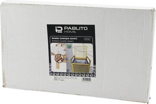 AHŞAP BAMBU KİRLİ ÇAMAŞIR SEPETİ - KUMAŞ ÇANTALI SEPET=40X35X44CM  KOL=16CM+44=Y=60CM (5060)