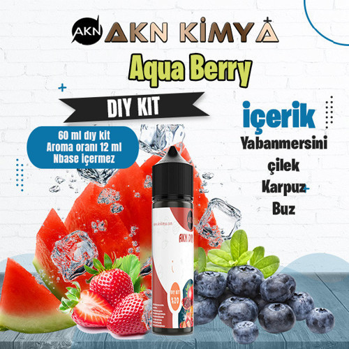 Aquaberry Dıy Kit Yabanmersini Çilek Karpuz Buz Gıda Aroması %20 Oranda Aroma İçerir (Hazır Değildir )