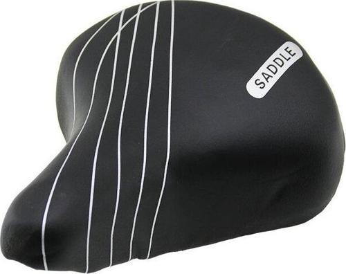BÜYÜK - GENİŞ=20.5X24CM BİSİKLET SELE KOLTUK YAYLI OTURAK=SİYAH ZEMİN--BEYAZ ÇİZGİ DESENLİ (5060)