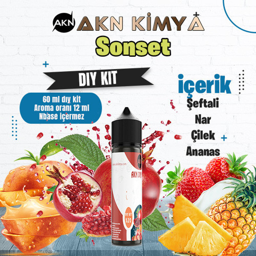 Sonset Dıy Kit Şeftali Çilek Ananas Gıda Aroması %20 Oranda Aroma İçerir (Hazır Değildir )