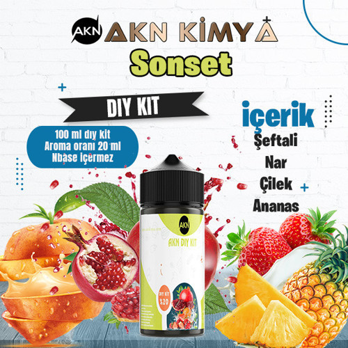 Sonset Dıy Kit Şeftali Çilek Ananas Gıda Aroması %20 Oranda Aroma İçerir (Hazır Değildir )