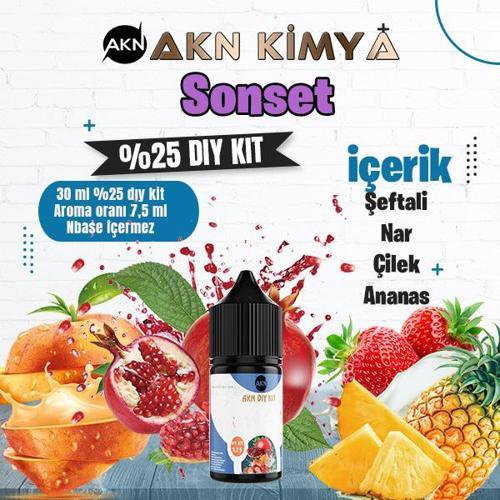 Sonset Yoğun Dıy Kit Şeftali Çilek Ananas Gıda Aroması %25 Oranda Aroma İçerir (Hazır Değildir )