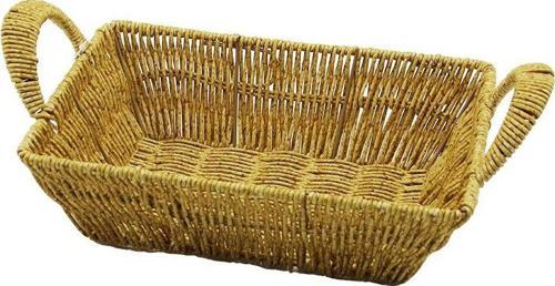 DİKDÖRTGEN PLASTİK HASIR EKMEK - ÇOK AMAÇLI SEPET KULPLU - METAL İSKELET TABAN:13.5X20- AĞIZ:19X26.5CM D:7.5CM (5060)