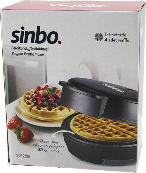 DÖKÜM  BELÇİKA WAFFLE MAKİNESİ  ELEKTRİKLİ   4 WAFFLE   YAPIŞMAZ YÜZEY   1000W  SSM-2589 (5060)