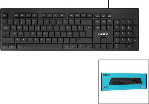 EVEREST KB-1002  USB KABLOLU  KLAVYE  Q KALVYE  130CM KABLO (5060)