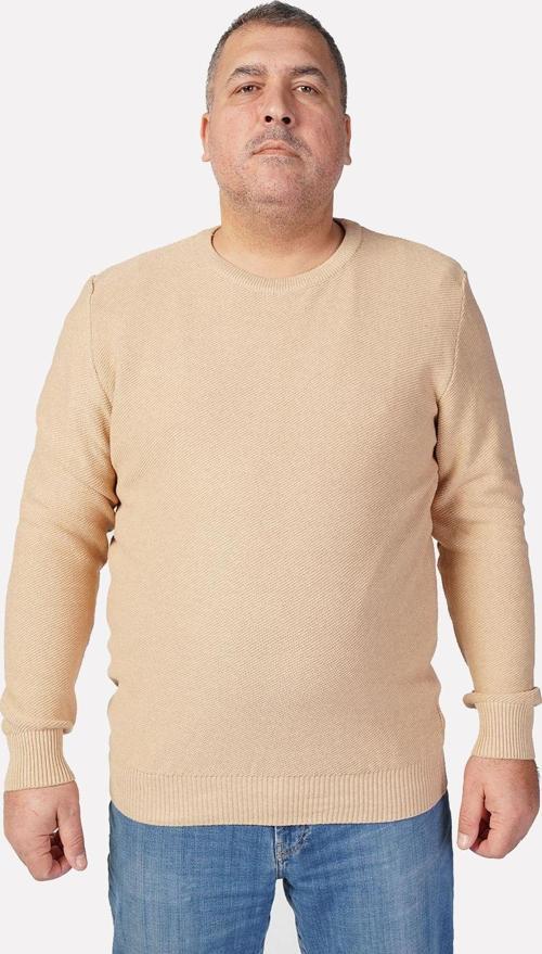 Büyük Beden Bej Bisiklet Yaka %100 Pamuklu Erkek Kazak Trıst-2110