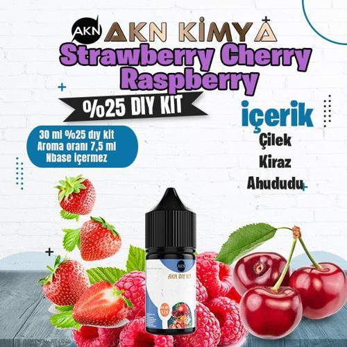 Strawberry Cherry RaspberryYoğun Dıy Kit Çilek Kiraz Ahududu Gıda Aroması %25 Oranda Aroma İçerir (Hazır Değildir )