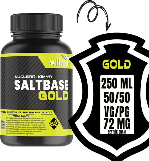 Gold Salt Base 250ml Vg Pg 50-50 72 Mg/ml Bitkisel Gliserin Base E422