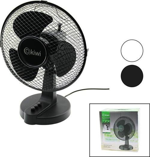 KİWİ KFAN-7609  23CM   MASA ÜSTÜ  VANTİLATÖR  METAL KAFES   2 KADEME HIZ   3 PLASTİK KANAT   18W (5060)