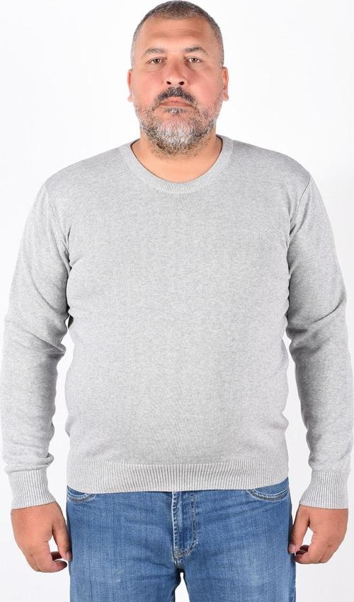 Erkek Gri Bisiklet Yaka Pamuklu Kazak