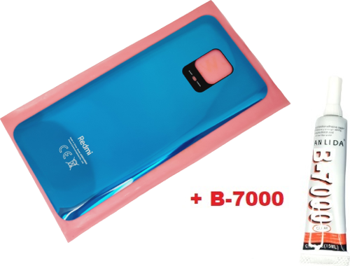 Xiaomi Redmi Note 9S Note 9 Pro Arka Kapak Batarya Kapağı (CAM+B-7000) MAVİ