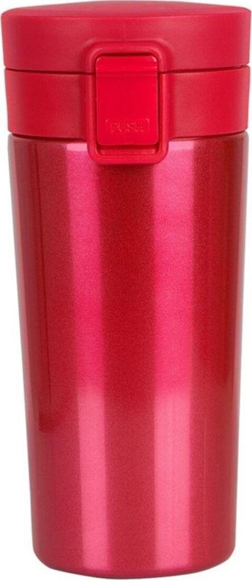 Tek El Bas Iç Paslanmaz Çelik Termos 380 Ml Push Sızdırmaz Çift Katmanlı Travel Mug Thermos 522