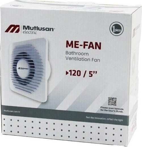 MUTLUSAN-001 211 000 120 00 00 ME-FAN 120/5" BANYO TUVALET HAVALANDIRMA ASPİRATÖRÜ 15W 1900RPM 120M3/H (5060)