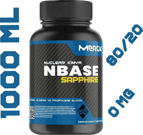 Sapphire 3M Base 1 Litre Vg Pg 80-20 0 Mg/ml Bitkisel Gliserin Base E422