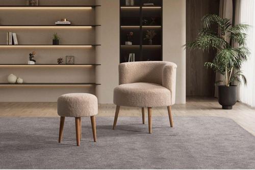 Panda Çay Seti Berjer Ve Puf Takımı (Salon, Balkon, Ofis) (2) Li Takım