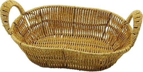 OVAL PLASTİK HASIR EKMEK - ÇOK AMAÇLI SEPET KULPLU - METAL İSKELET TABAN:14X21- AĞIZ:19X27CM D:7.5CM (5060)