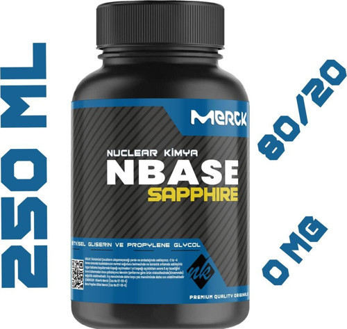 Sapphire 3M Base 250 ml Vg Pg 80/20 0 Mg/ml Bitkisel Gliserin Base E422