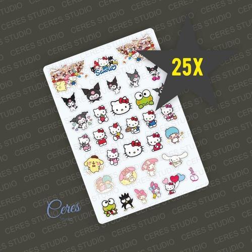 25 Sayfa SANRIO Hello Kitty Kuromi Sticker - (Kırtasiyeler ve Özel Günlerde Hediyelik İçin Vb. )