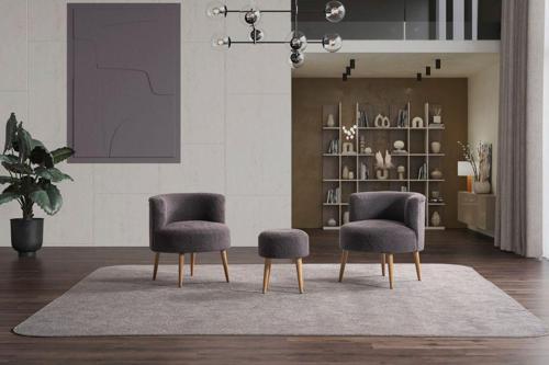 Panda Çay Seti Berjer Ve Puf Takımı (Salon, Balkon, Ofis) (3) Lü Takım