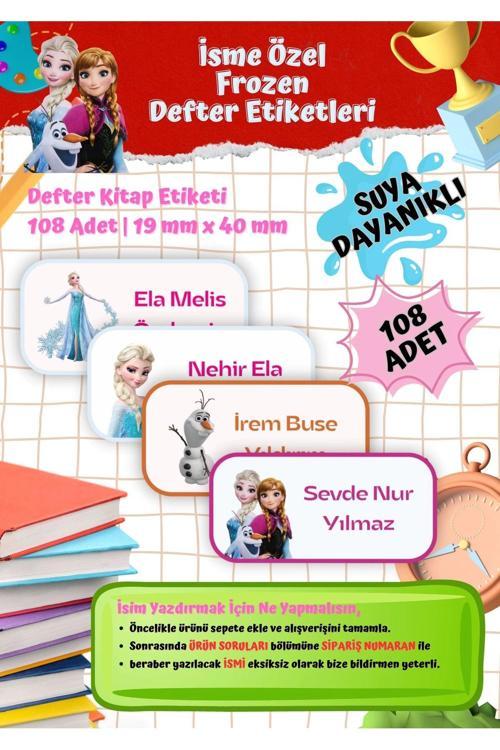 Elsa Frozen Okul Etiketi Defter Etiketi Kitap Etiketi Kişiye Özel Suya Dayanıklı İsim Yazılabilien